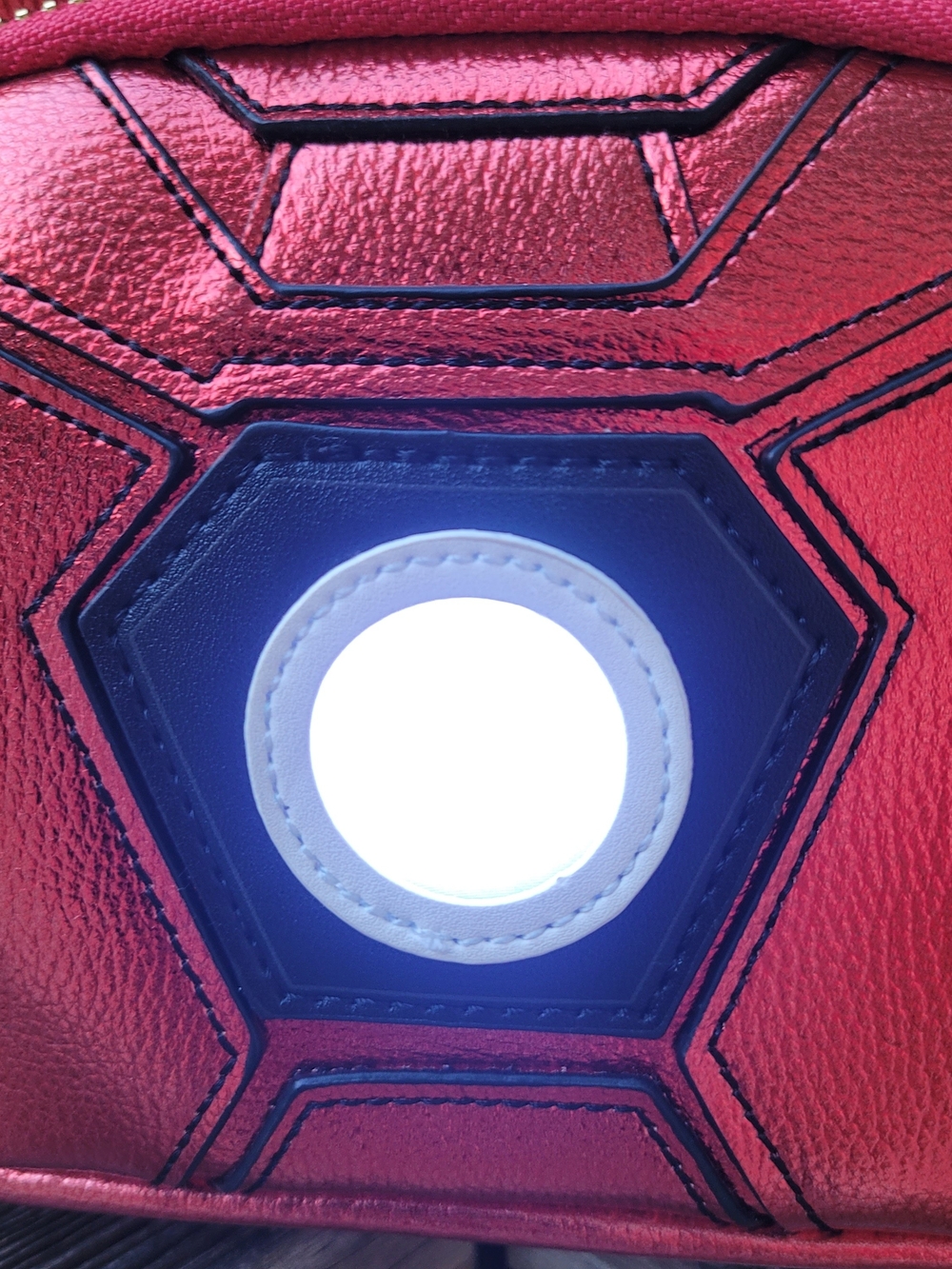 Loungefly Metallic Red and Gold Light Up Iron Man Mini Backpack - Picture 3 of 10